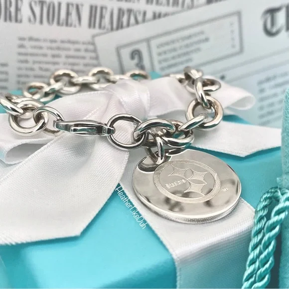 Pittsburgh Steelers x Tiffany & Co. Authentic Custom 7” NFL Football Bracelet 🏈 - Picture 6 of 12